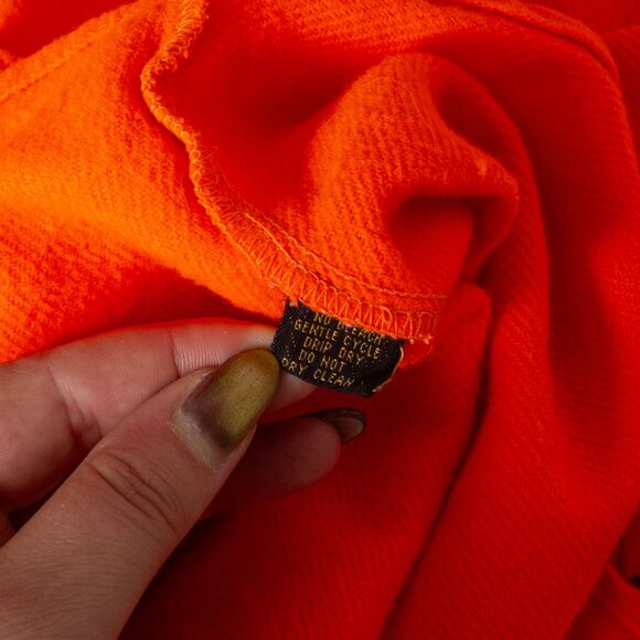 Vintage Kmart Sportsman Neon Orange Button Down Flannel Shirt - L/XL - Picture 6 of 9